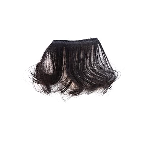 Meierah fofinho franja cacheado de cabelo, 2 peças cabelos sintéticos naturais falsos hairpiece para mulheres