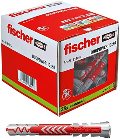 Fischer 538242 DUOPOWER WALLPLUG, vermelho/cinza
