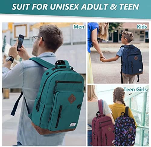 Mochila para homens Mulheres, Vonxury resistente à água de 15,6 polegadas Bookbag para viagens de trabalho escolar