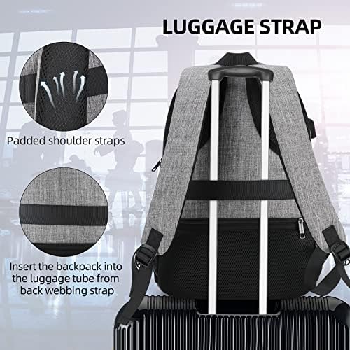 Mochila anti -roubo de Lvsocrk, mochila laptop para homens mulheres, grande mochila de viagem com porto de carregamento USB, backpack da escola para laptop de 17 polegadas
