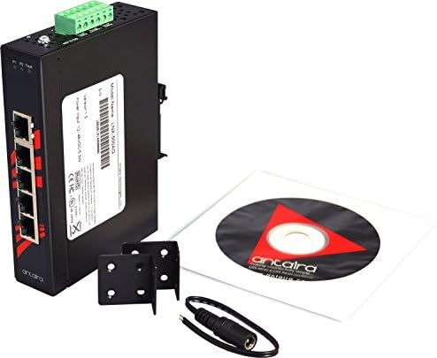 Antaira LNX-500AG-T Industrial Gigabit Ethernet Switch não gerenciado de 5 portas, Montagem Din-Rail, -40 a 75