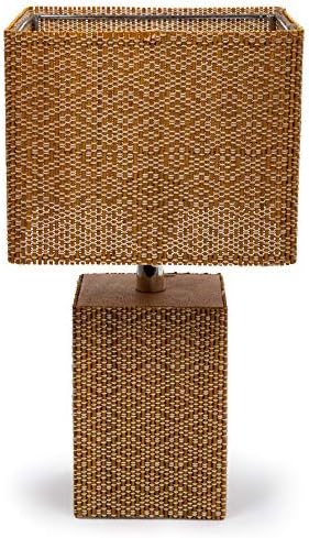 Design Truu, lâmpada de mesa de bambu decorativa bege ctg, 13,75 x 9 polegadas
