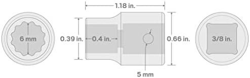 Tekton 3/8 polegadas de acionamento x 6 mm de 12 pontos de impacto | SID12306