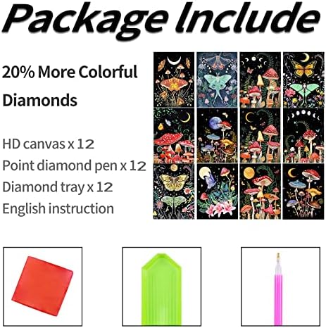 Kits de pintura de diamante de raposa quente 12, kits de arte de diamante 5D para adultos Kit de