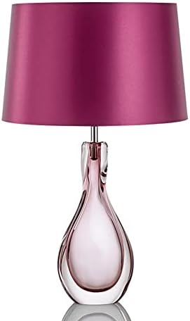 Llly simples rosa mesa de vidro lâmpada quarto lâmpada de cabeceira de cabeceira sala de estar sala