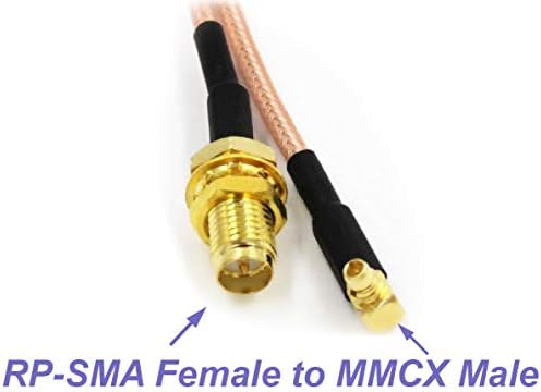 Pacote de 2 rf rg316 pigtail rp-sma conector de antena fêmea para mmcx masculino de baixa perda adaptadora de cabo coaxial ângulo reto)