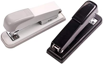 Grampeador Erolu, grampeador leve de desktop, capacidade de 20 folhas, preto, branco