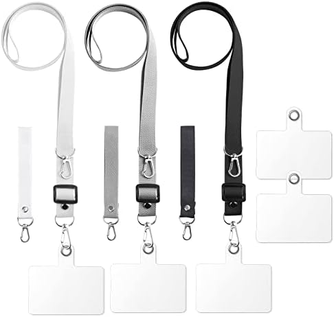 Amarilante de telefone, 3 pacote universal crossbody celular colar strap-3 × telefone crossbody colherd, 3 × pulseira