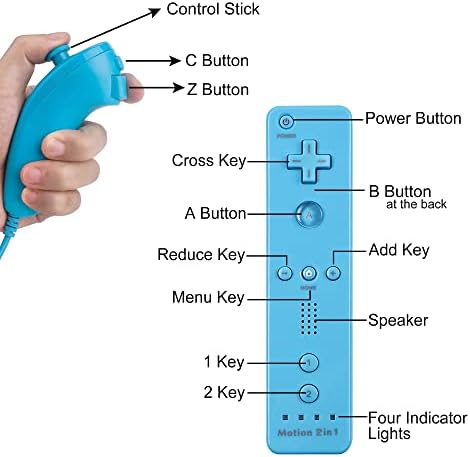 Wii Nunchuck Remote Controller com movimento mais compatível com Wii e Wii U Console Wii Controlador Remoto com