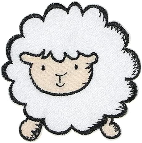 JPT - Animal de ovelha branca Lamb Wild Lambe Cute de desenho animado Appliques Ferro/Sew On Patches Bistê Cingue