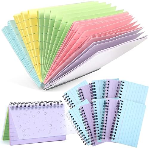 Koogel 500pcs governou os cartões de índice com capas, 10 pads de cartas de índice de néon com cartões de flash coloridos em espiral para a memória de aprendizado da escola de escritório