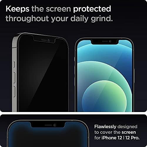 Protetor de tela de vidro temperado Spigen [GLAST EZ FIT] e Ultra Hybrid Mag projetado para iPhone 12 Case / Projetado para iPhone 12 Pro Case