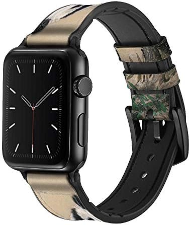 CA0243 PANDA PINTURA PINTURA DE ARTE FLUFFY CEARRO E SILTO SMART SMART BAND Strap para Apple Watch Iwatch Size 38mm/40mm/41mm