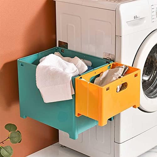 Cesta de lavanderia de parede colapsável bolsa de roupas sujas portátil com alça para lavanderia