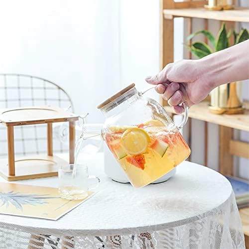 Arremessador de chá gelado arremessador doméstico com xícara conjunto de kettle de água de vidro transparente