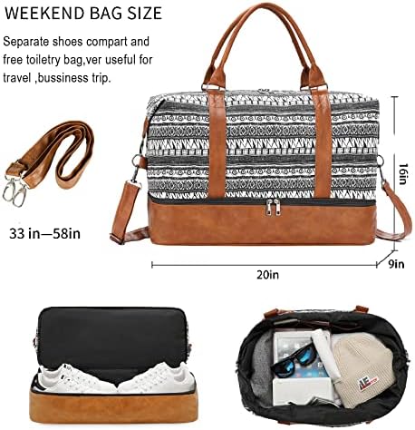 Bolsa de fim de semana para mulheres da bolsa de viagem Large Saco de viagem de fim de semana Duffle