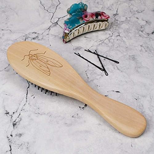 Escova de cabelo de madeira 'inseto alado' Azeeda