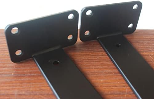 Pacote de 8 - suportes de ferro preto de 4 polegadas L Black Lelf suportes de prateleira, suporte de