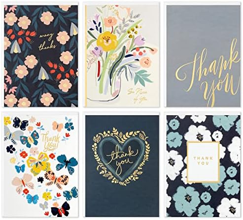 Hallmark Cartões de agradecimento, corações e flores com alumínio