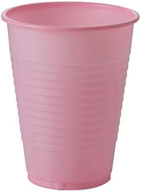 350 PCS Pacote de combinação de utensílios de mesa descartáveis ​​inclui: 50 9 Placas de jantar de plástico rosa | 50 7 Placas de aperitivo de plástico | 50 copos de plástico | 50 guardanapos de papel | 50 colheres de talheres de plástico Forks & Knives