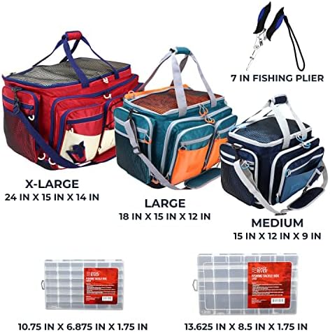Bolsa de equipamento de pesca de Osage River com caixas de equipamento, bolsa de engrenagem de pesca de