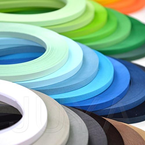 Juya Color Paper Tiras de Quingle Conjunto 42 cores 100 tiras por pacote 2/3/5/7/10 mm Largura disponível 42 cores,