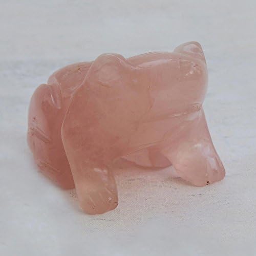Escultura de sapo de pedra rosa Novica, sapo de pedra preciosa rosa '