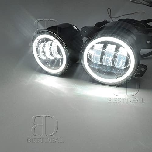 Luzes de nevoeiro de LED de BeltlandRoad 4 polegadas 42W 2pcs acionando a lâmpada leve de neblina com anel