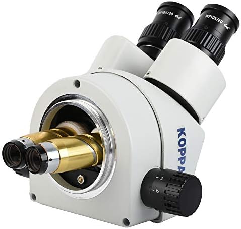 Koppace 3,5x-45x ampliação, microscópio binocular estéreo, microscópio de reparo de telefones celulares, luz do anel 144 LED, inclui 0,5x de lente barlow lente