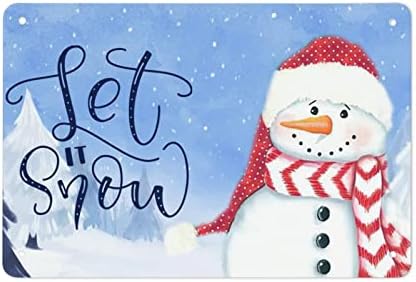 Natal Let It Snow Tin Sign Snowman Display Metal Aluminium Sign cenário de inverno Placa de Natal Party