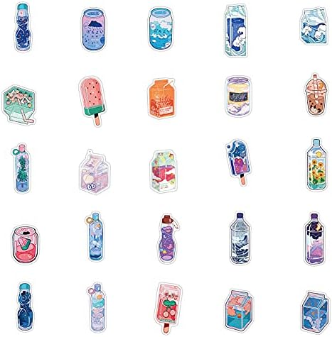 Adesivos de bebida para garrafas de água 50 pcs fofos, impermeáveis, estéticos e modernos adesivos para adolescentes,