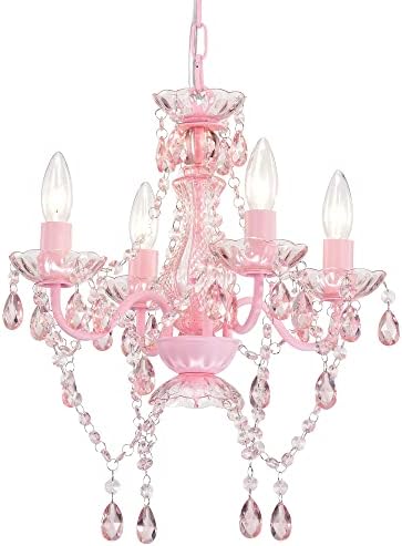Lustre de lalula mini com cristais de acrílico lustre rosa 4 lustre moderno leve para o quarto