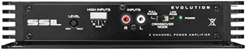 Sound Storm Laboratories EV200.2 Evolução de 200 watts, 2 canais, 2 a 8 ohm de classe estável A/B, alcance completo, amplificador de carro, preto