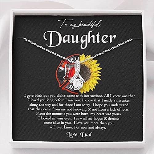 Genérico para minha linda filha colar bombeiro do pai, eu te amo mais do que jamais saberá, colar de presentes,
