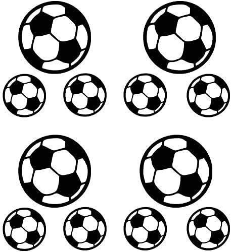 Lzymsz 12pcs Soccer Ball Football Wall Decalter Sticker, decoração removível de parede de futebol, disponível em 2 tamanhos adesivos DIY Conjuntos de mura