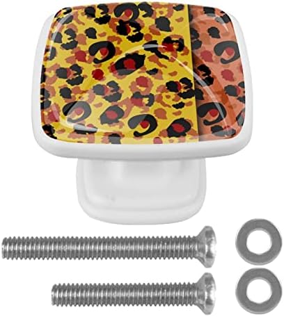 Tbouobt 4 pacote - botões de hardware do armário, botões para armários e gavetas, alças da cômoda de fazenda, vintage de faixa de leopardo