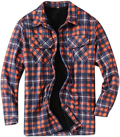 Camisetas xxbr xadrez xadrez para homens, casaco acolchoado com capuz checado botão com zíper do inverno solto casacos casuais quentes
