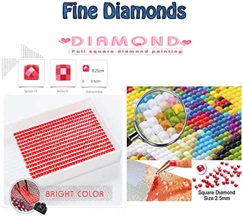 Kits de pintura de diamante para adultos, Animal Diamond Art Kids Beginner Diy 5D Paint by Numbers,