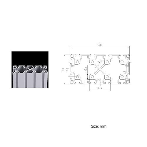MSSOOMM T TIPO 80160 Perfil de extrusão de alumínio European Padrão Linear Linear Linear Linear Frame para impressora