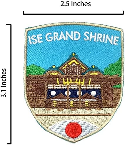 A -One - ISE Grande Santuário Bordado Patch+Japão Flag Lapela Pin, emblema, Nihon Country Bandle Badge Pin, Asia Travel Gift, Sew Stick Iron na decoração de bordados, No.235p