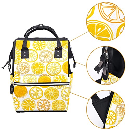 Mochila de lemon de limão laranja amarelo Bolsas de fraldas de fraldas Modinha Backpack de grande capacidade