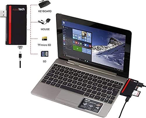 Navitech 2 em 1 laptop/tablet USB 3.0/2.0 Adaptador de hub/micro USB Entrada com SD/micro SD Reader compatível com Lenovo 500W Gen 3 11.6 Winbook