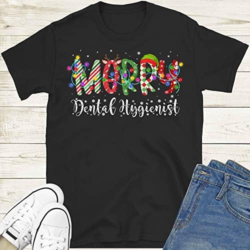 MOOBLA Merry Dental Higienist Christmas Shirt, camisa de higienista dental, camisa de assistente