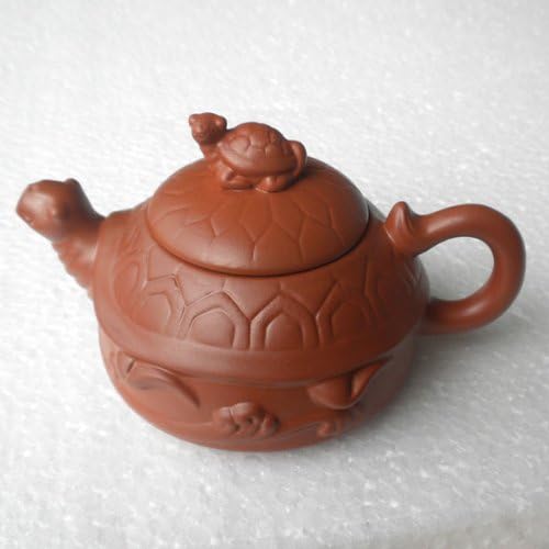 Bule de chá antigo em forma de tartaruga yixing bule de chá roxo de barro pequeno