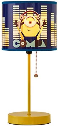 IDEA NUOVA MINIONS Stick Table Kids Lamp com corrente de tração, sombra decorativa impressa temática
