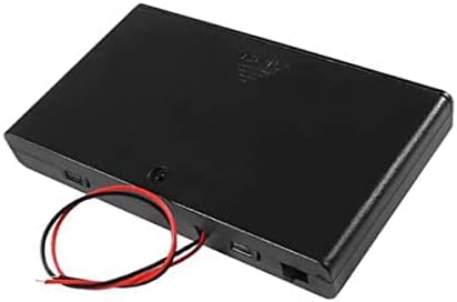 AIMPGSTL 4PCS 8X1.5V 12V AA Caixa de armazenamento de caixa de bateria AA com conector masculino de 5,5x2.1mm com o botão On/Off com plugue de tampa