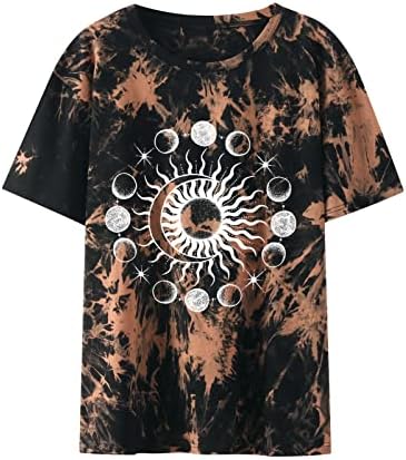 Garota adolescente fofa e engraçada Tirador de tinta Blouses Sun Graphic Tops T camisetas de manga curta