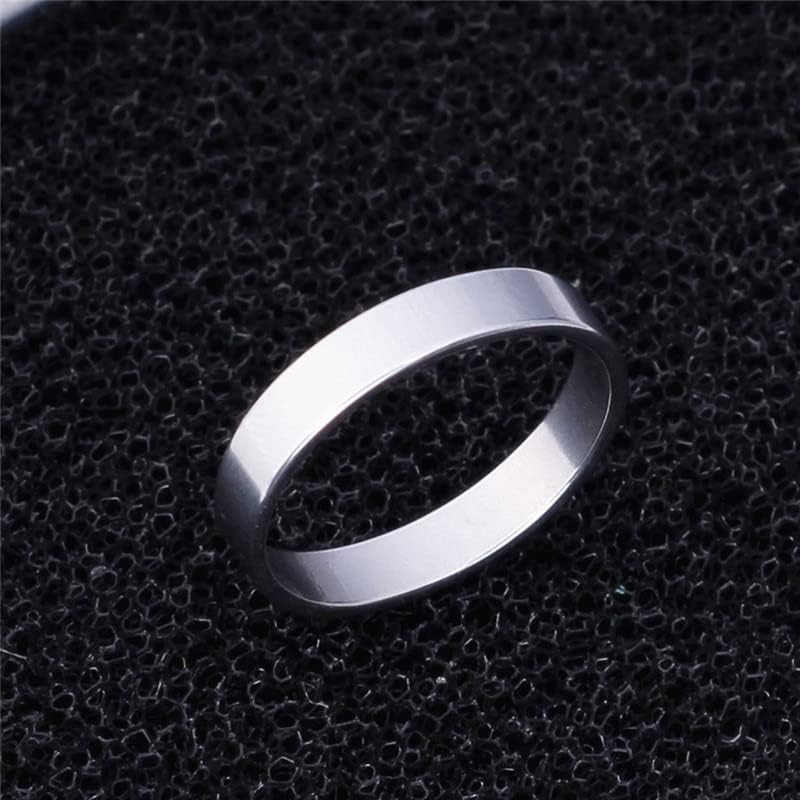 Kolesso 316L 4mm Rings Tiny Band Ring para homens e mulheres moda prata cauda anel-02110