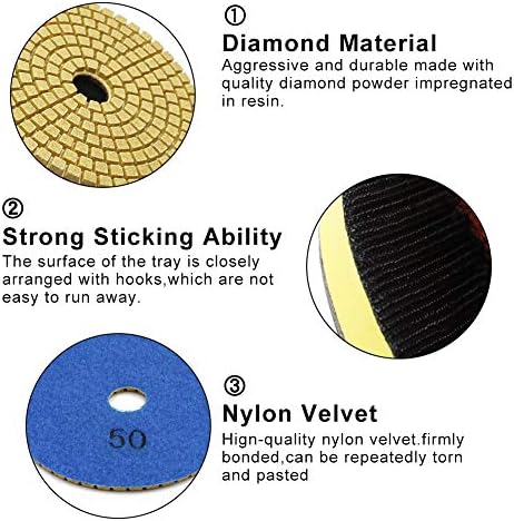 Almofadas de polimento de diamante tongutuais - 4 polegadas úmidas/seco 10 PCs Bodters de diamante para