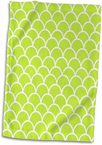 3D Rose Lime Green Fish Scale Pattern-Japenese Style Modern Modern Hand/Sports Toalha, 15 x 22, multicolor